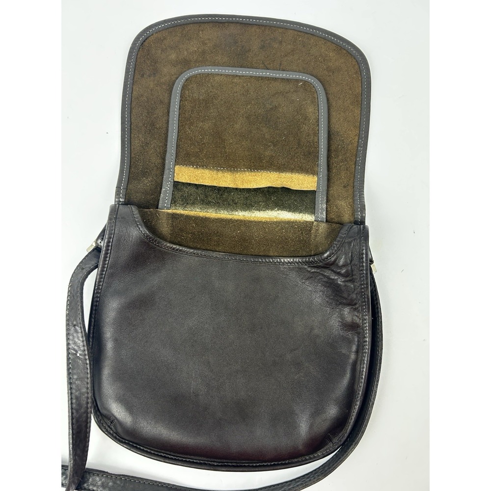 Vintage Coach Bag 9135 Small Hippie Flap Bag Dk Brown/black - Picture 10 of 11